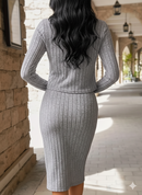 Conjunto Feminino 2 Peças – Vestido Justo  + Jaqueta Elegante