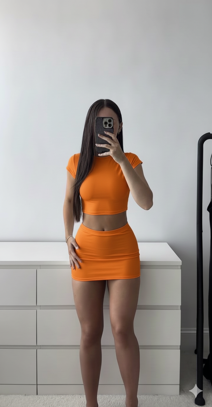 Conjunto Modelador Premium – Top e Saia que Realçam suas Curvas, Sem Transparência