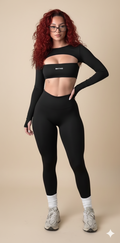 Conjunto Academia Estilo & Performance – Top + calça Legging + Manga que Transforma Seu Treino