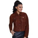 Women's Dark Tan Western Leather Jacket
