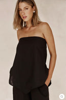 Black Linen Top | Linen Top | Crop Top | Summer Top | Bustier Top
